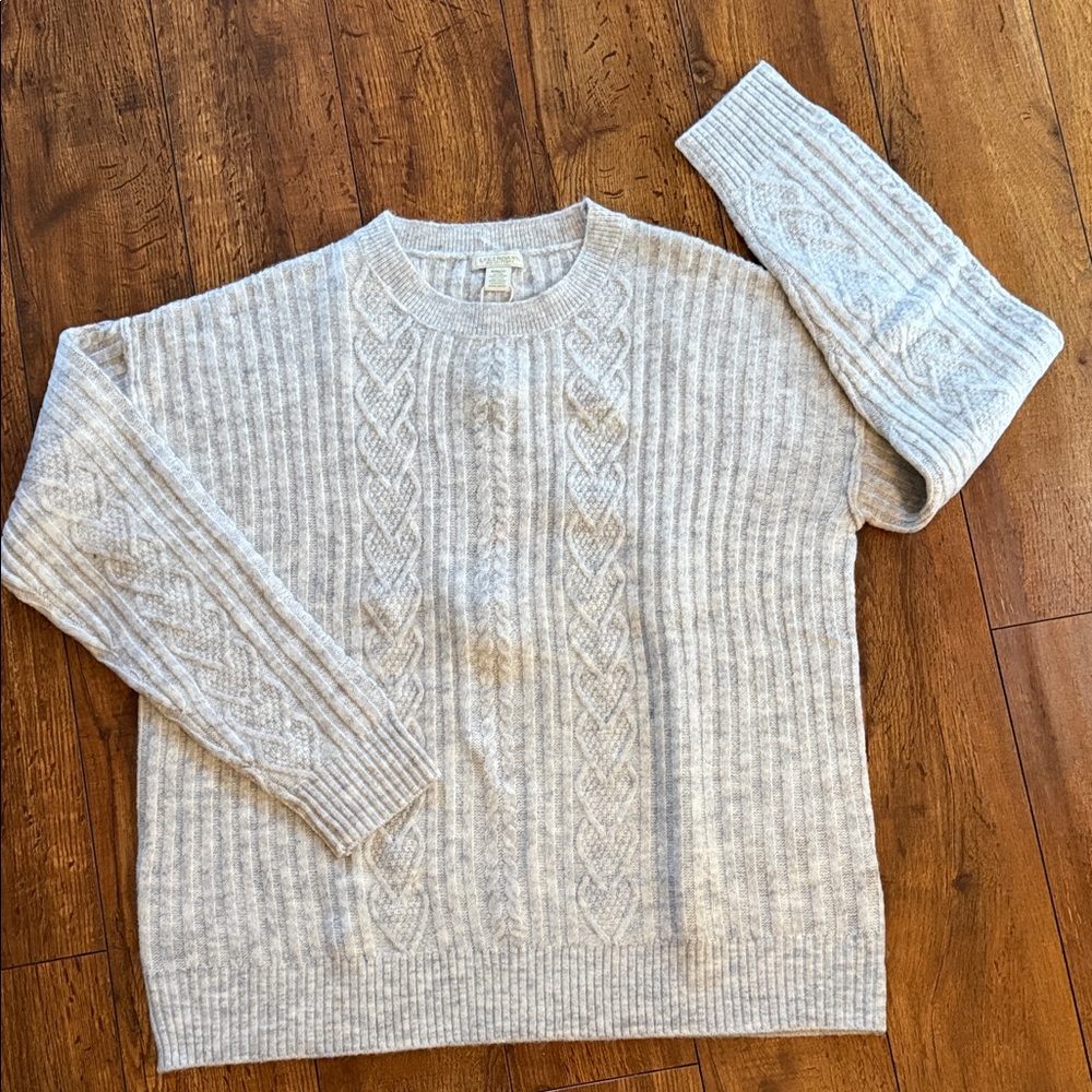 Legendary Whitetails Light Gray Cable Knit Sweater